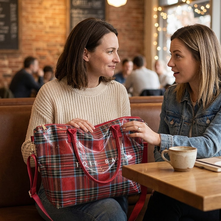 Carroway™ Glossy Checkered Tote Bag