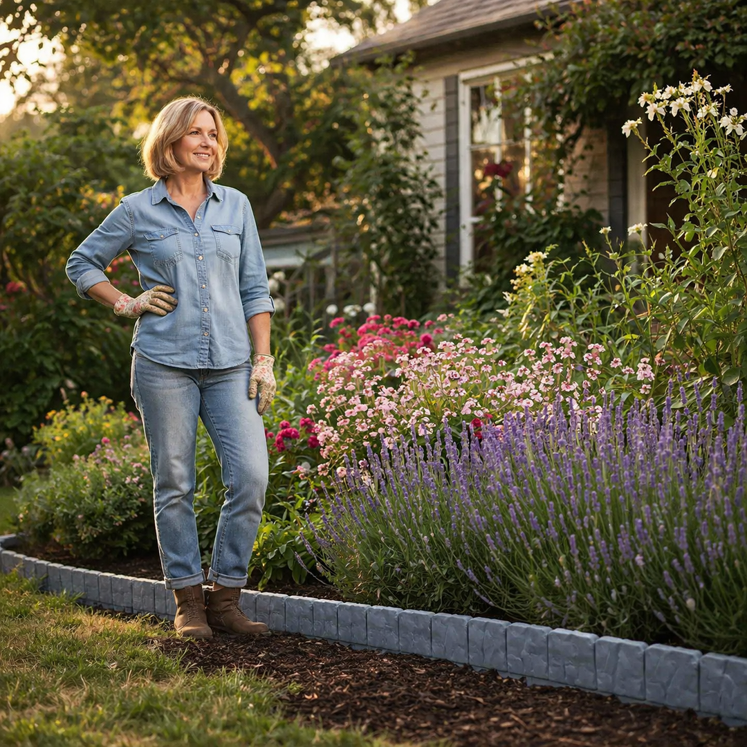 StoneCraft™ – Stake-In Faux Stone Garden Border