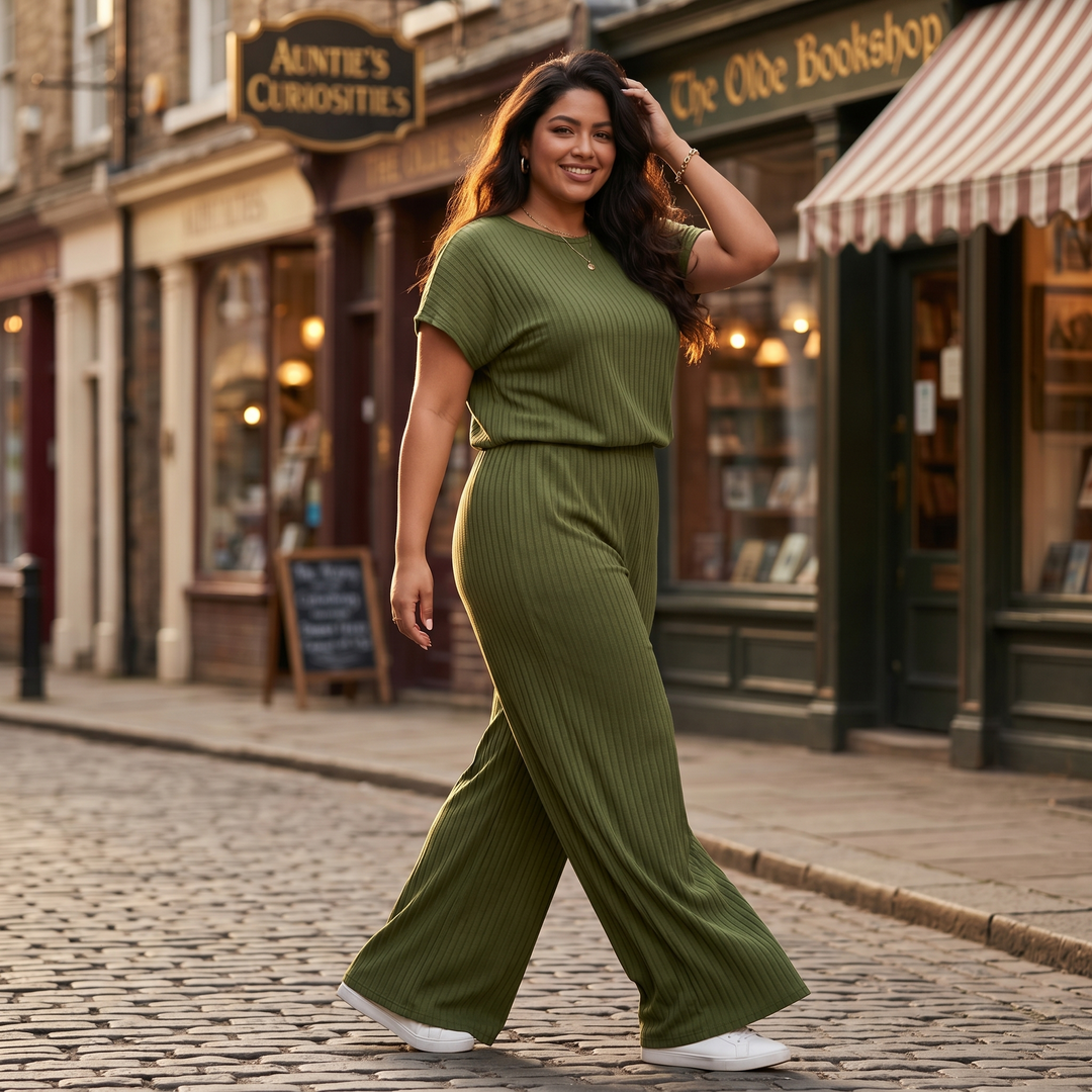 Velura™ – Soft Ribbed Wide-Leg Set