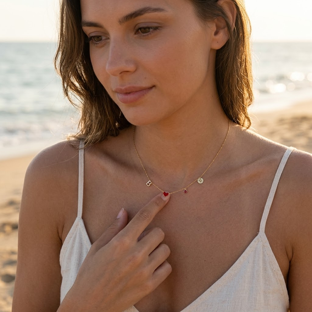 Veluna™ - Personalized Initial Charm Necklace with Birthstone & Zodiac