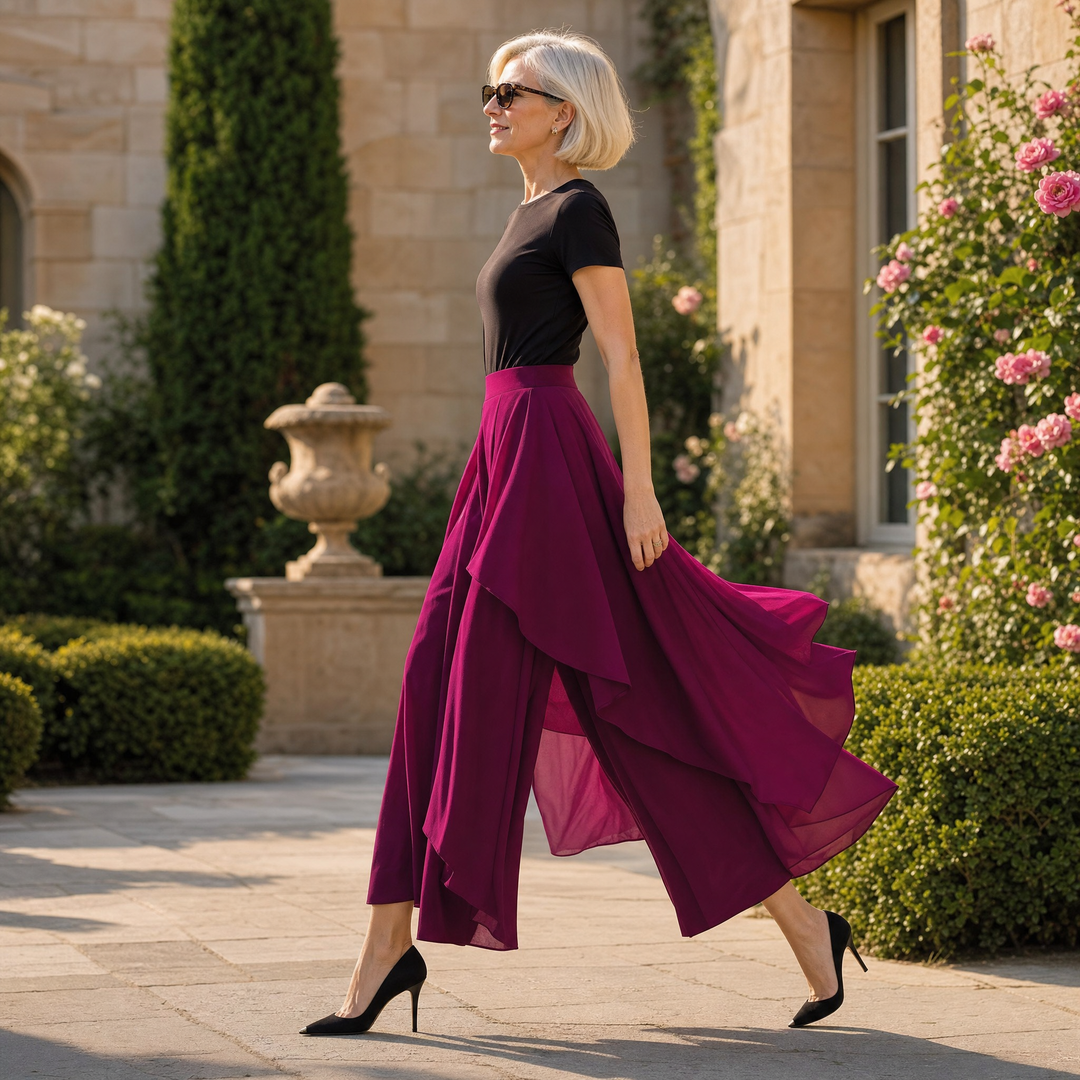 Sevella™ – High-Waist Culottes with Skirt Drape