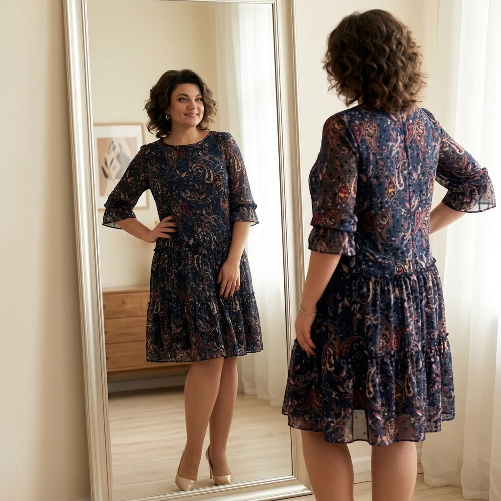Floressa™ – Tiered Chiffon Paisley Dress
