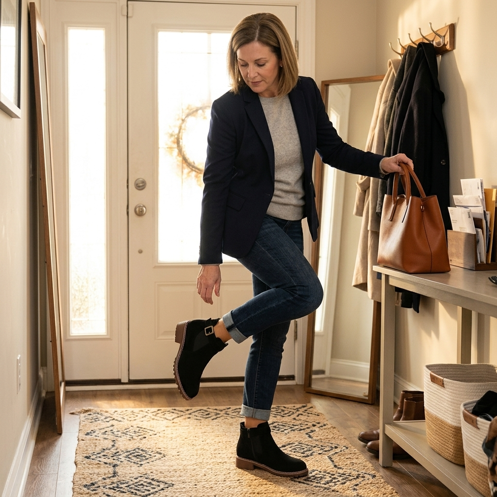 Solace™ – Slip On Low Heel Ankle Boots
