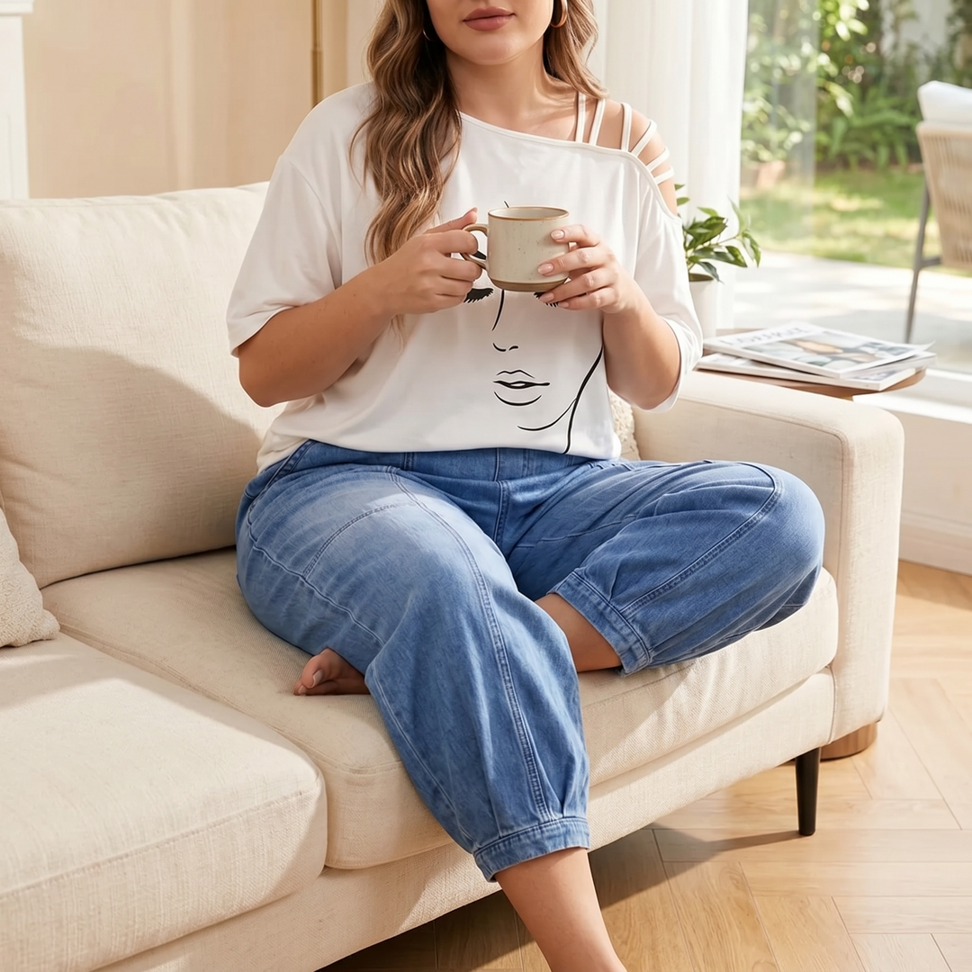Loméa™ – Relaxed Elastic Waist Denim Trousers