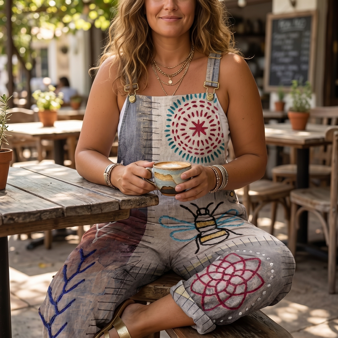 QueenBee™ Artisan Print Plus-Size Overall