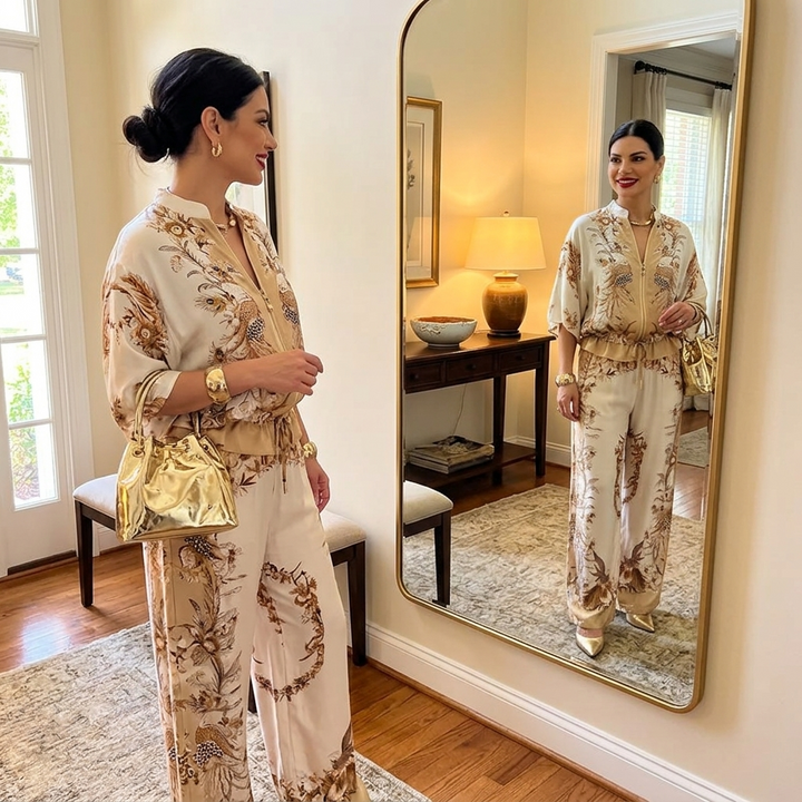 Vivara™ – Floral Kimono Zip Up Set