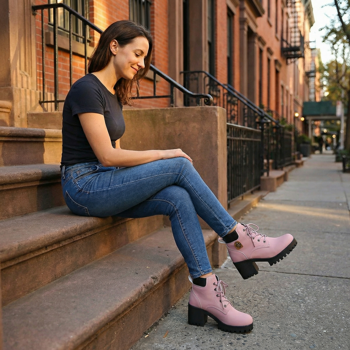 Stridara™ Lightweight Chunky Platform Combat Boot