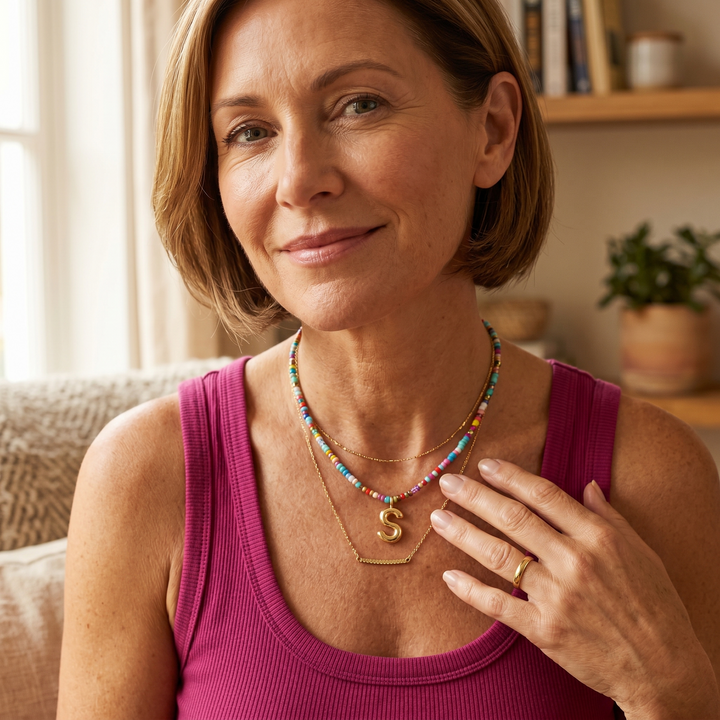 Liora™ Colorful Beaded Initial Necklace