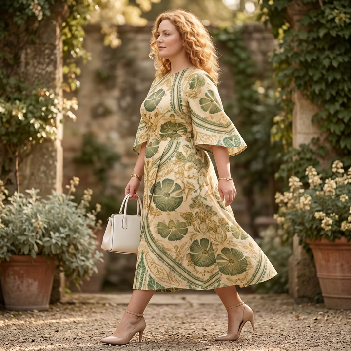 Serenza™ Vintage Tapestry Midi Dress for Curves