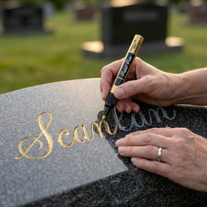 StoneTouch™ – Weatherproof Gold Marker for Headstones