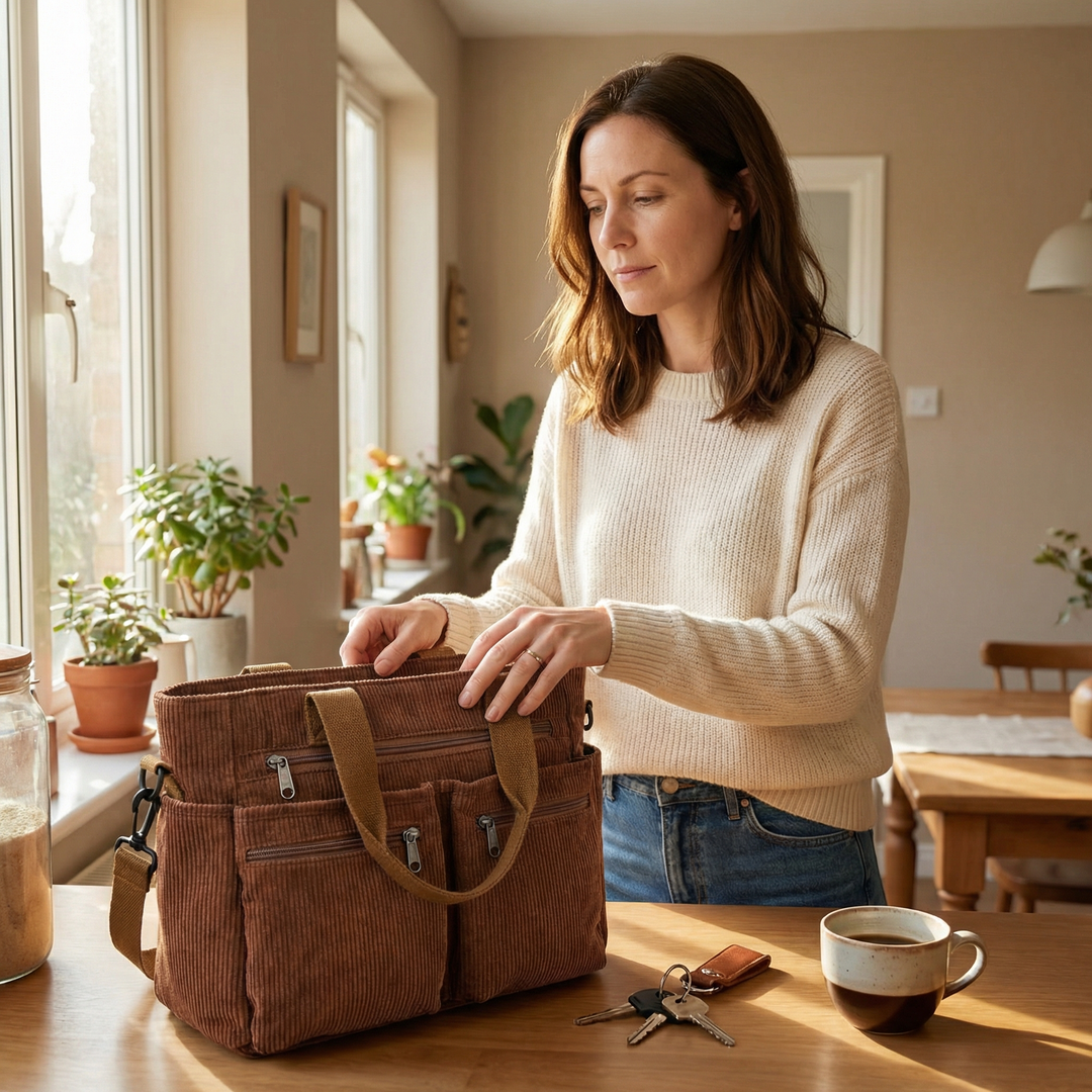 Cordova™ Multi Pocket Corduroy Shoulder Bag