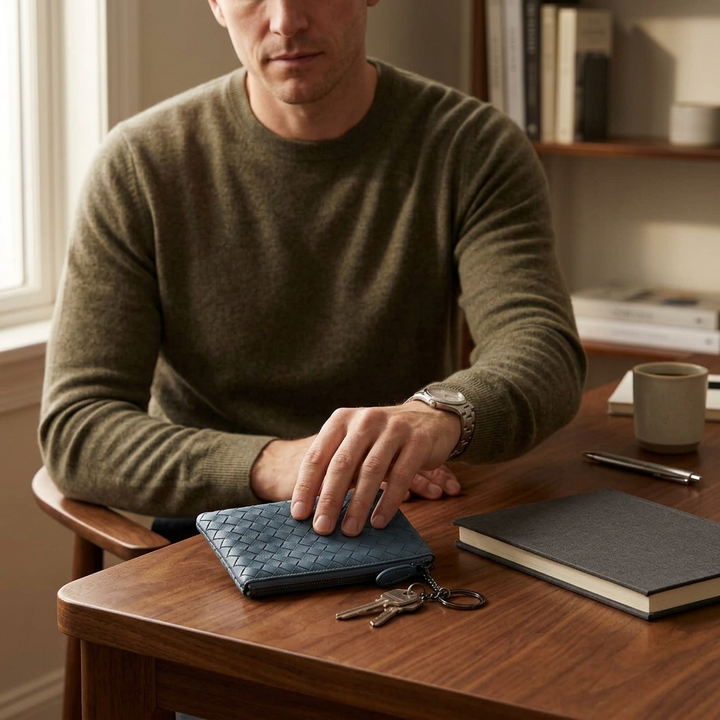 Veloura™ – Handwoven Lambskin Card Wallet