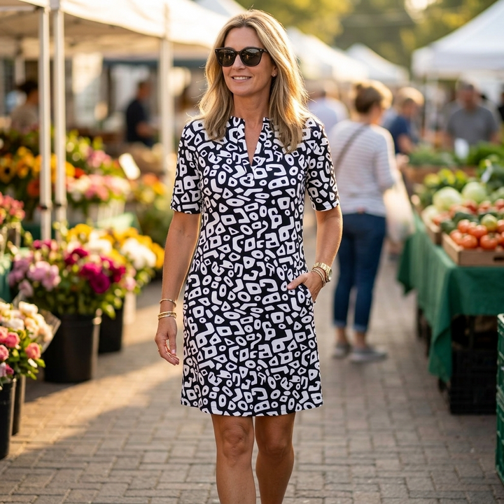 Vivara™ – Breezy V-Neck Printed Dress