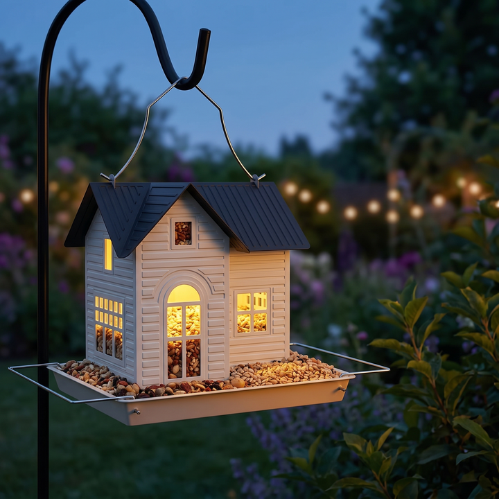 Lumora™ - Solar Bird House Feeder with Auto Glow Windows