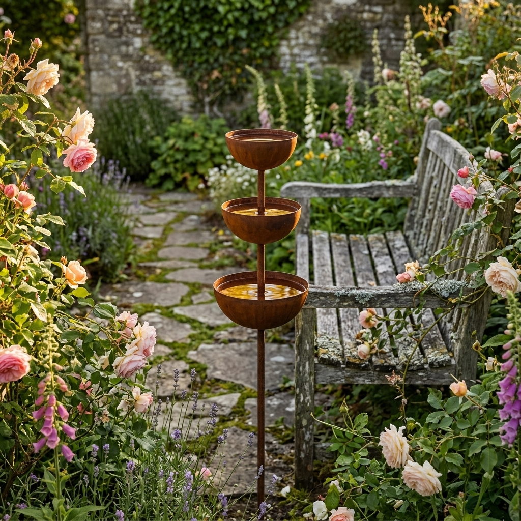 Birdwell™ – Rustic Copper Bird Bath Garden Stake