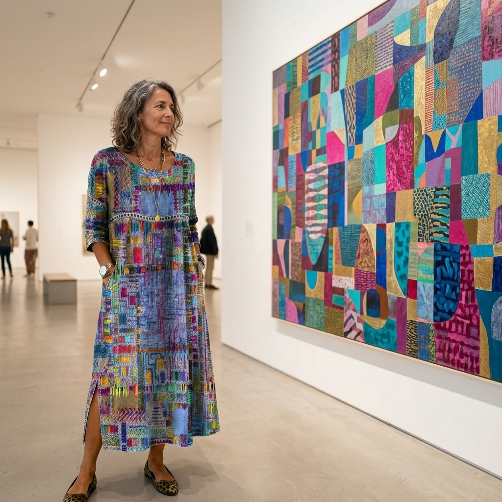 Tessara™ – Artisan Print Cotton Dress with Pockets