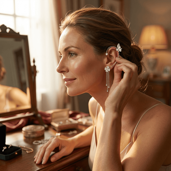 Bellara™ Butterfly Ear Wrap with Flower Tassels