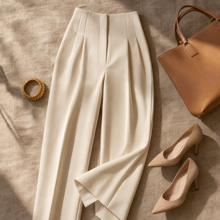 Velora™ – Tailored Pleated Trousers for Elongated Legs