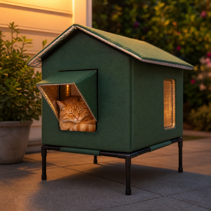 CatHaven™ – Waterproof Cat House with Thermal Lining