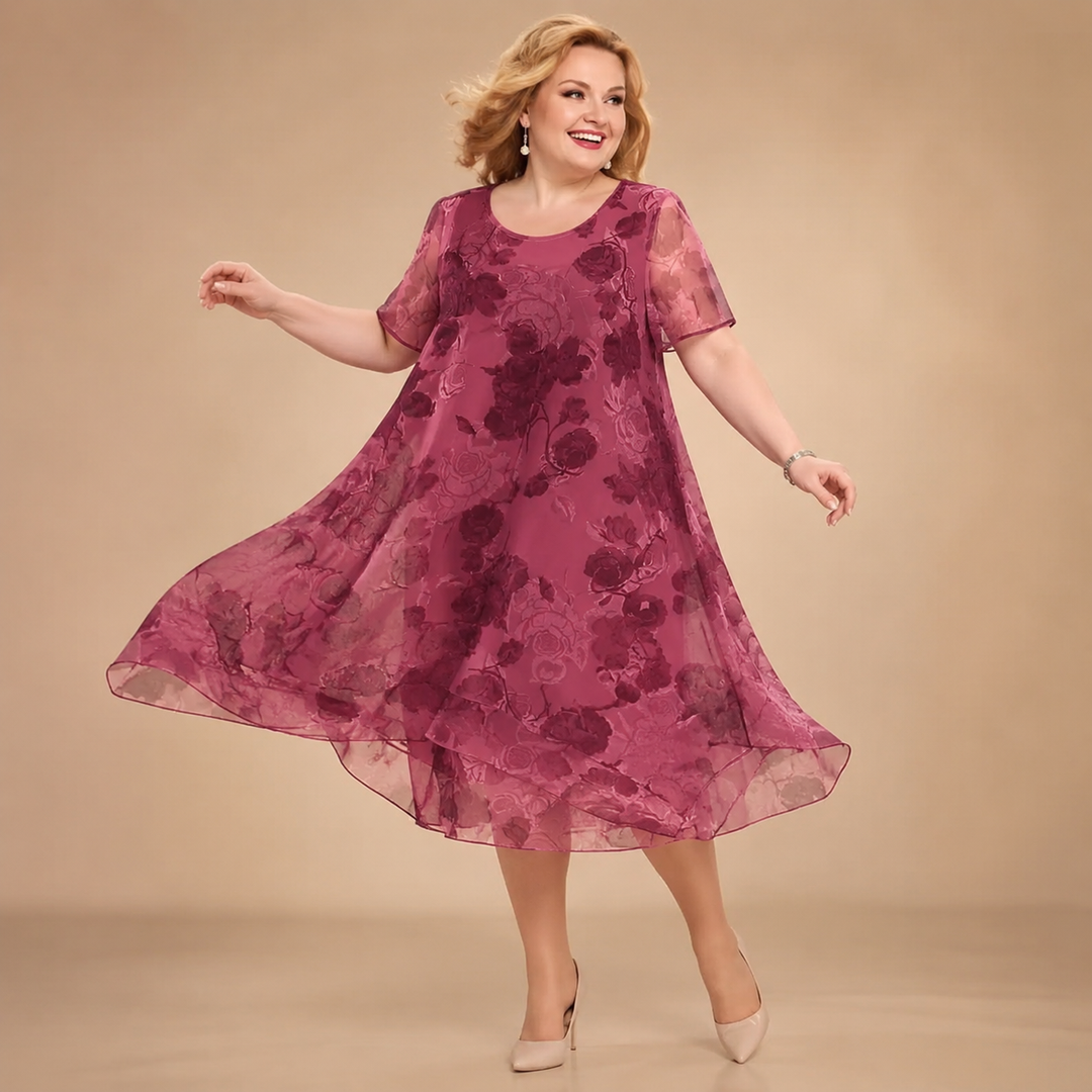 Florenza™ – Layered Chiffon Floral Dress