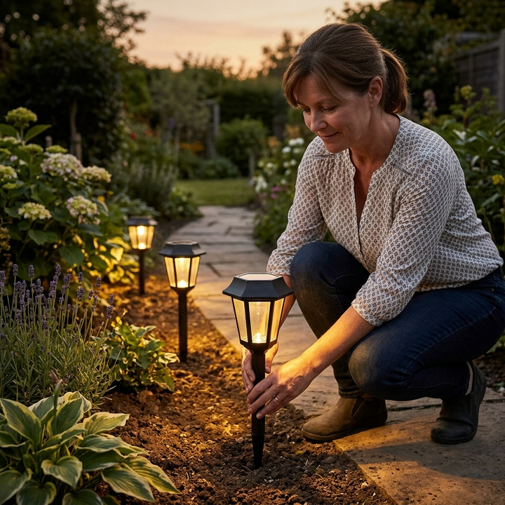 Lumivera™ – Vintage Hexagonal Solar Garden Light