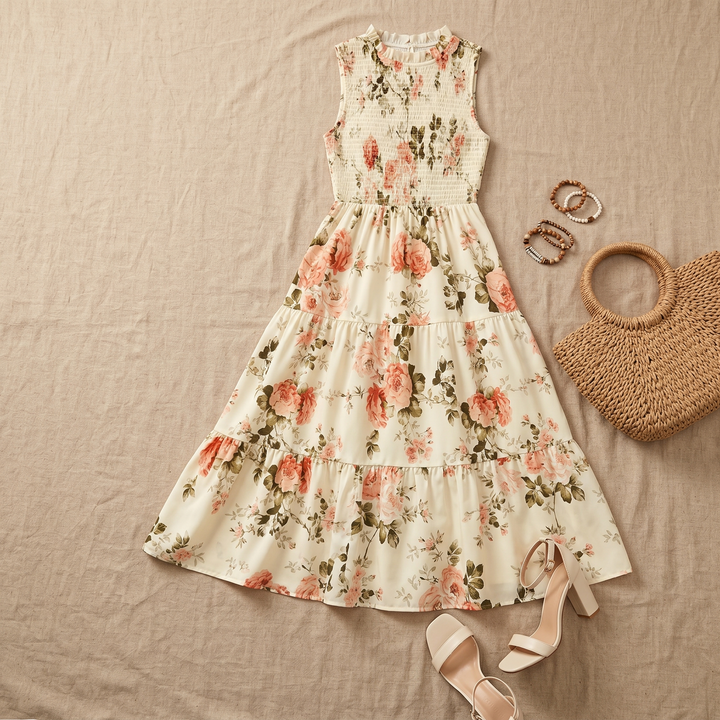 Florenza™ – Smocked Floral Midi Dress