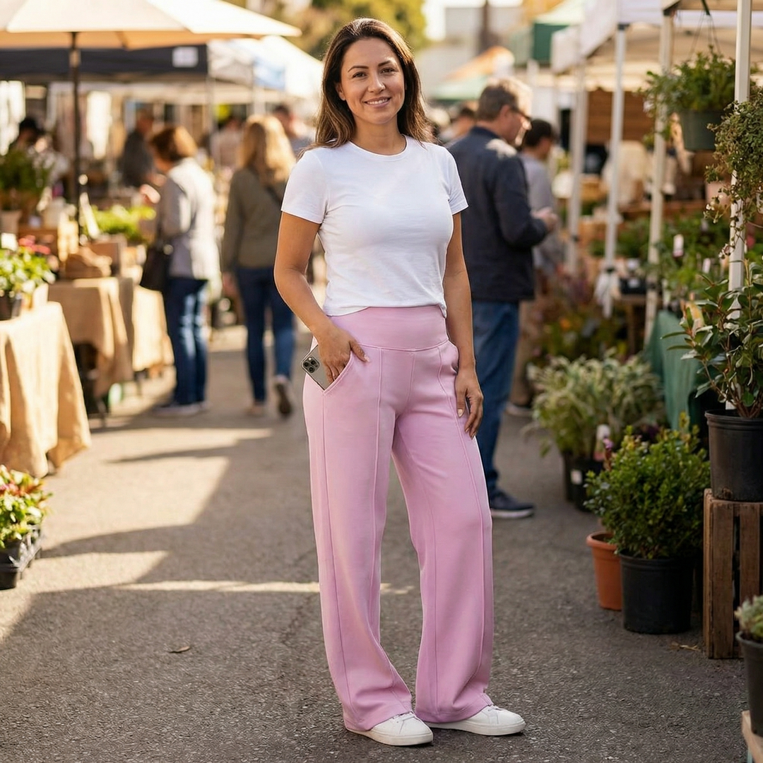 Velessa™ – Wide Leg High Waist Stretch Pants