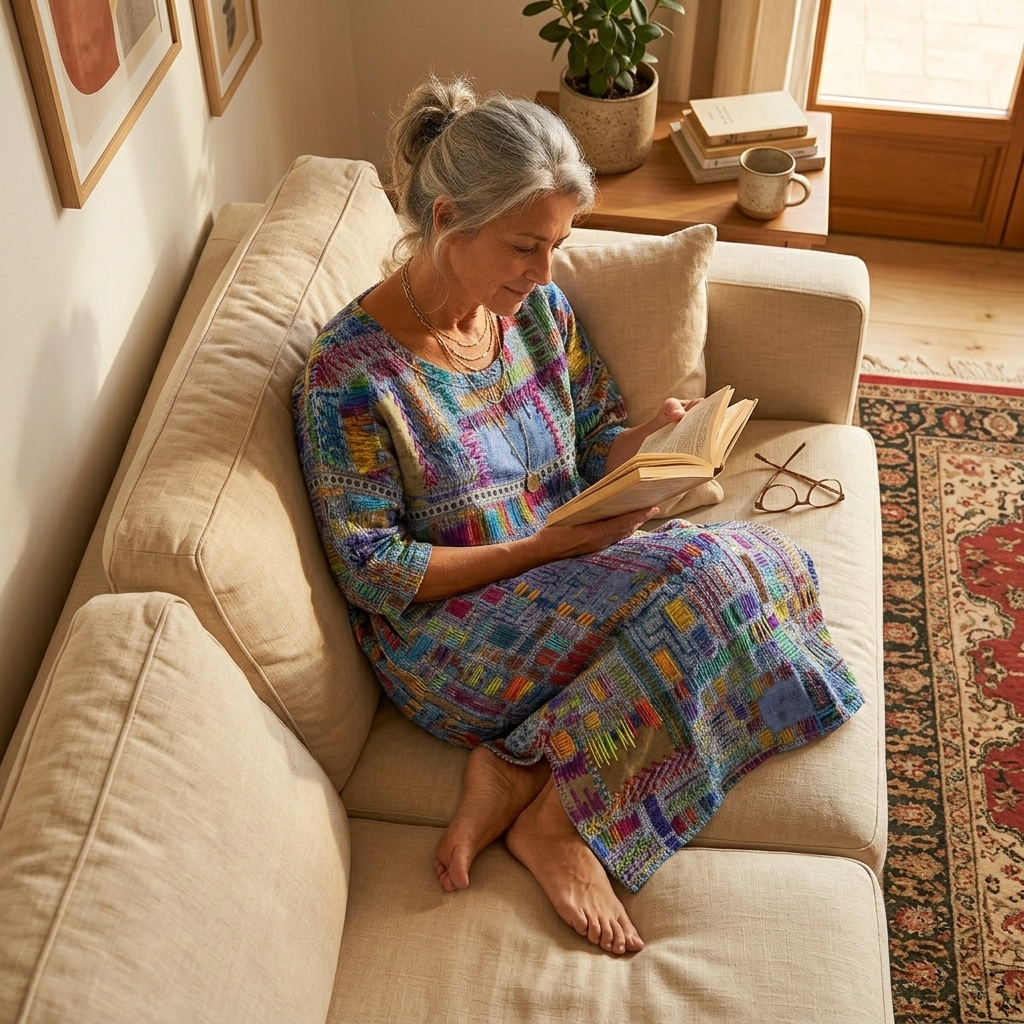Tessara™ – Artisan Print Cotton Dress with Pockets