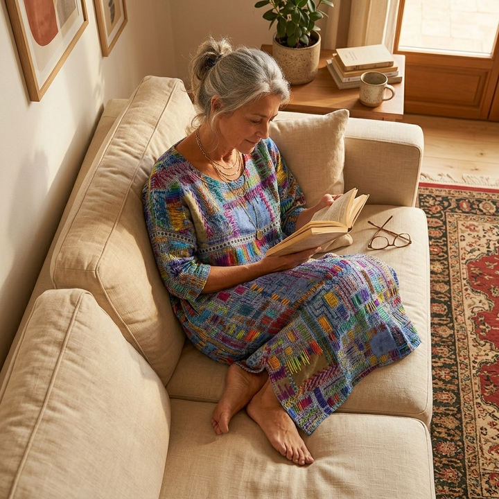 Tessara™ – Artisan Print Cotton Dress with Pockets