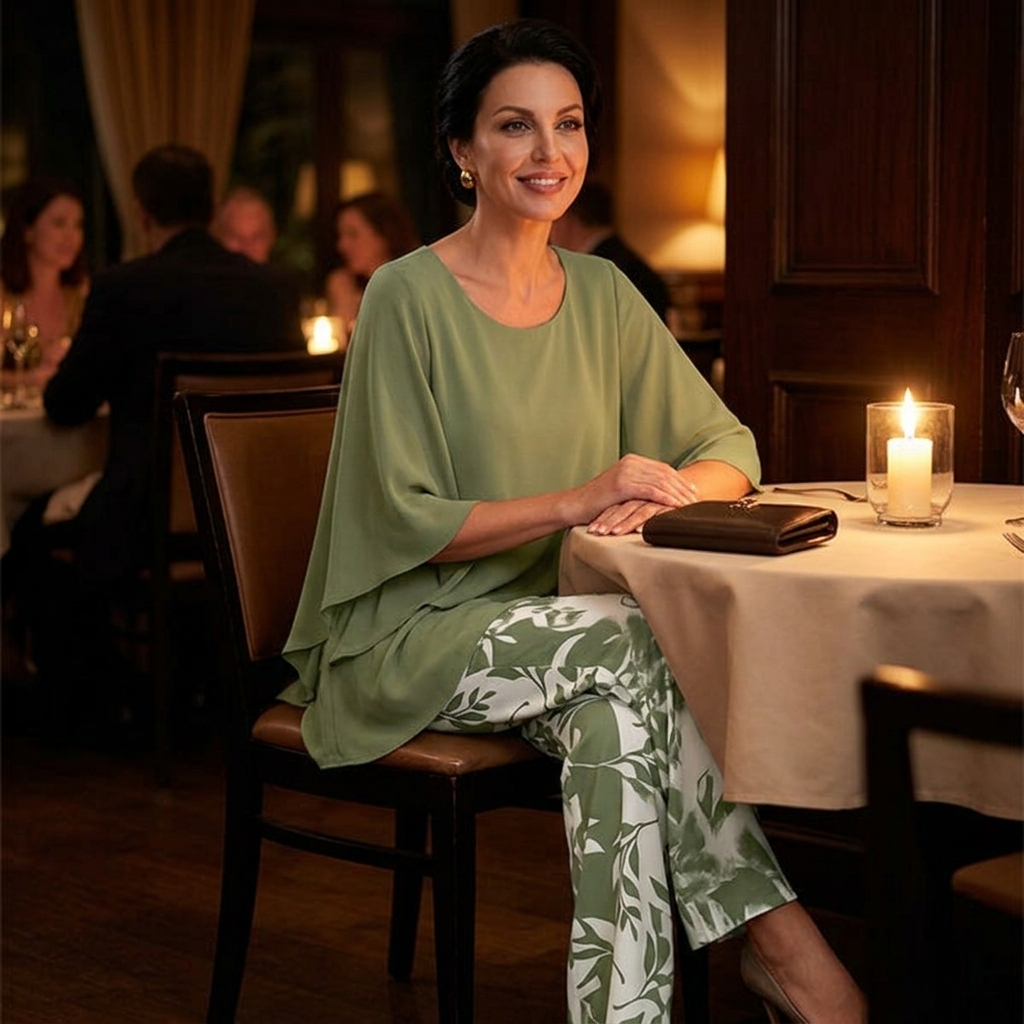 Elara™ – Flowy Chiffon Two Piece Set