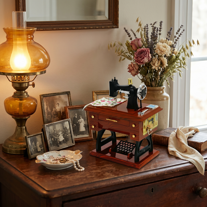 Lunavia™ – Mini Sewing Machine Music Box