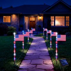 Glorimora™ – Solar American Flag Pathway Lights