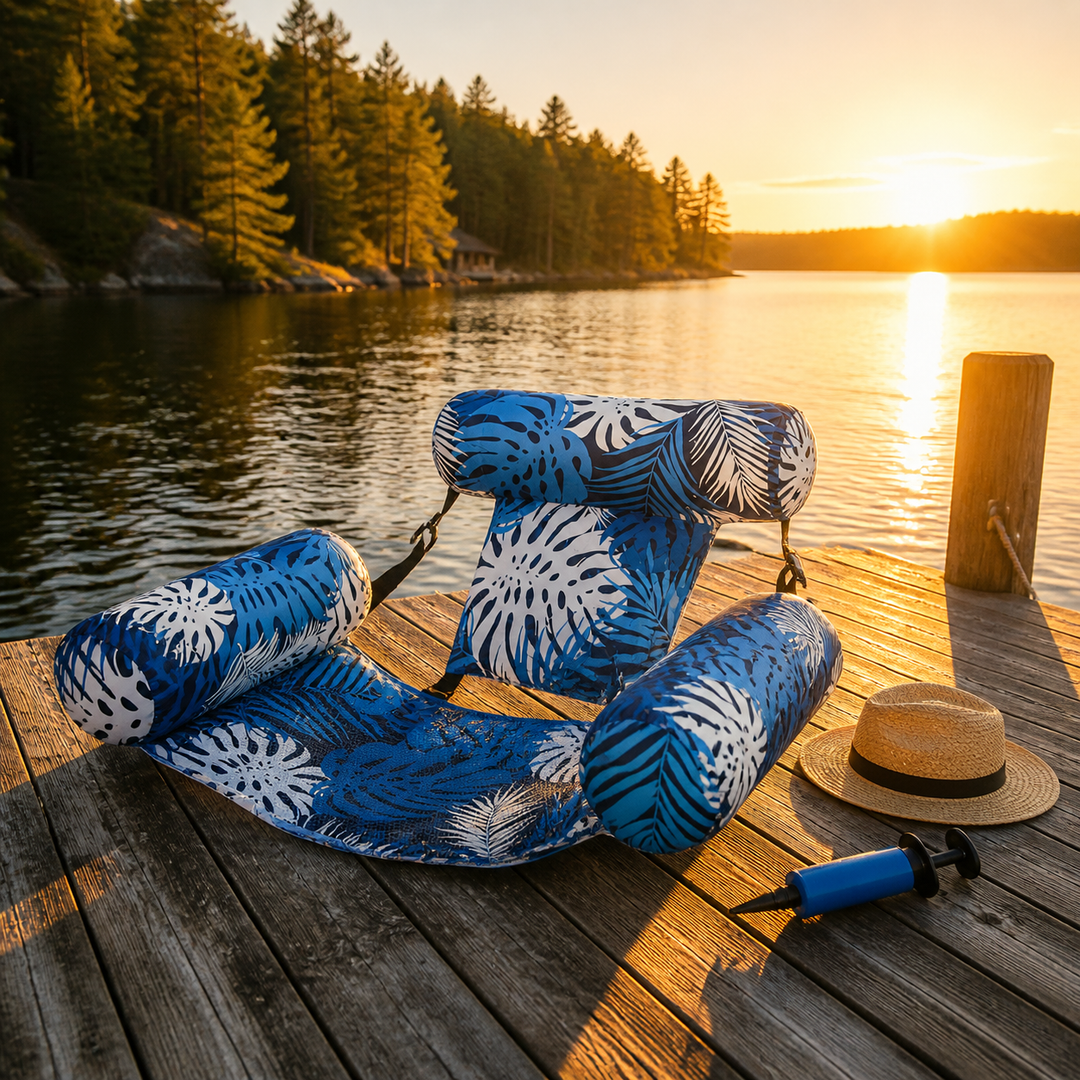 Lazura™ — Tropical Pool Float Chair with Headrest