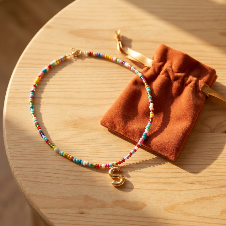 Liora™ Colorful Beaded Initial Necklace