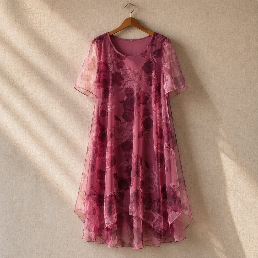 Florenza™ – Layered Chiffon Floral Dress