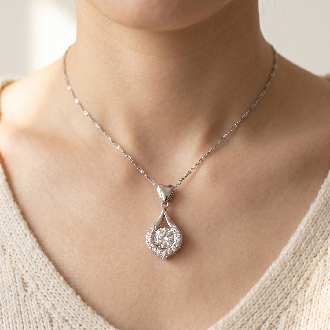 Lunavia™ – Dancing Stone Teardrop Pendant Necklace