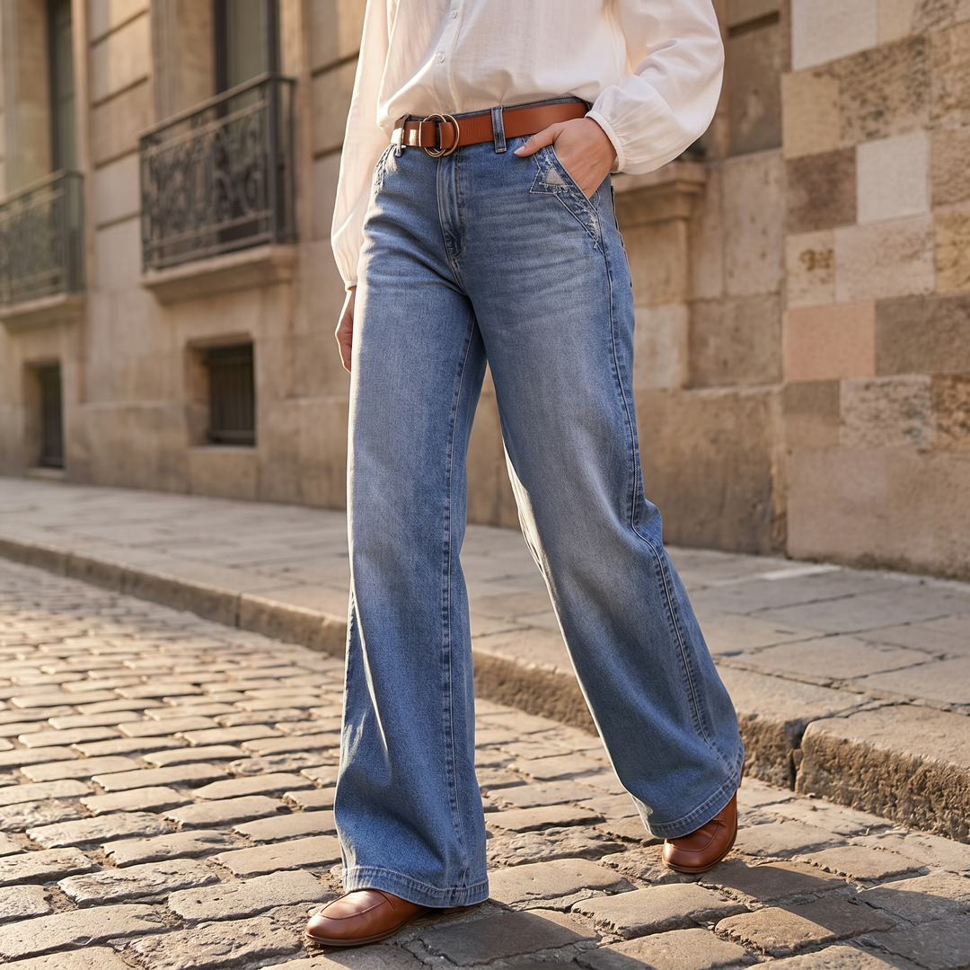 Luvenza™ - Vintage Wide-Leg Flare Jeans for Effortless Style