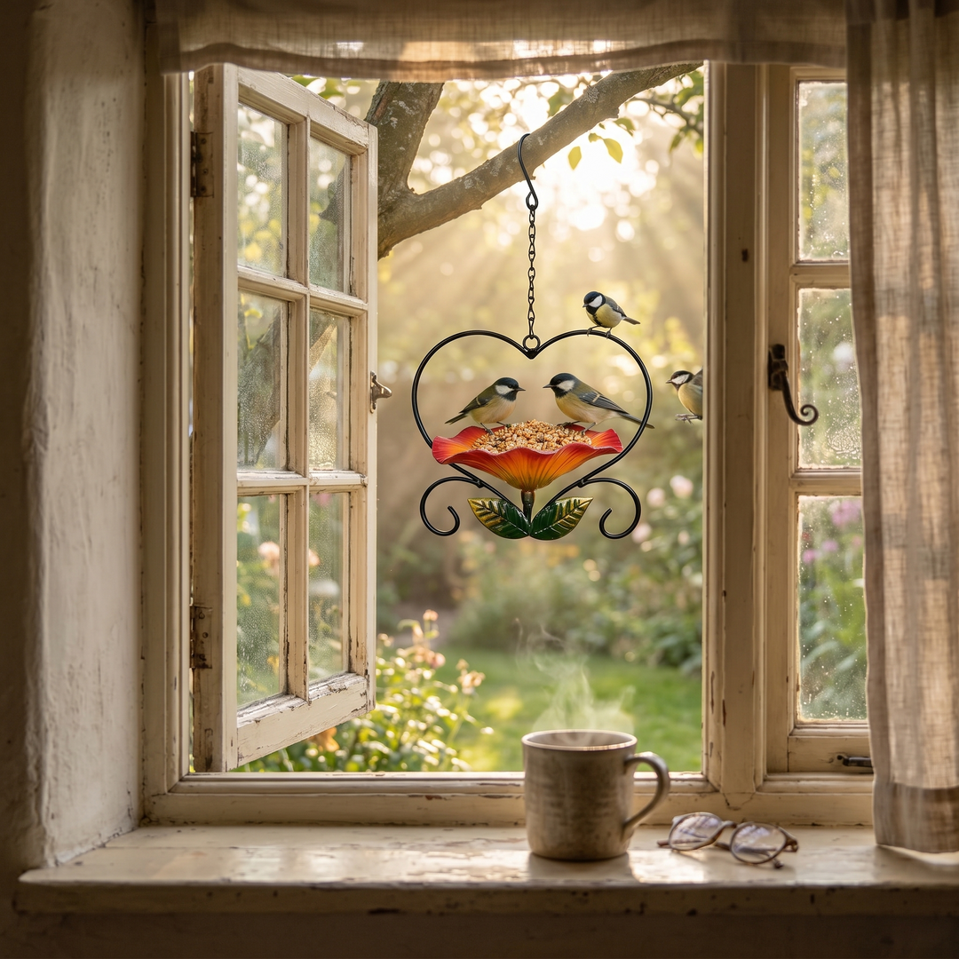 Bloomheart™ - Heart-Shaped Flower Bird Feeder for Songbirds