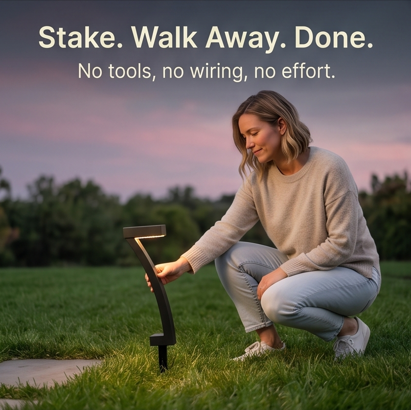 Lumenly™ – Sculptural Solar Pathway Lights (Set of 4)