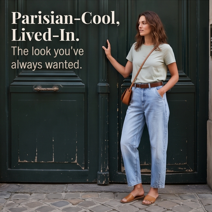 Lumière™ High-Waisted Cropped Barrel Jeans