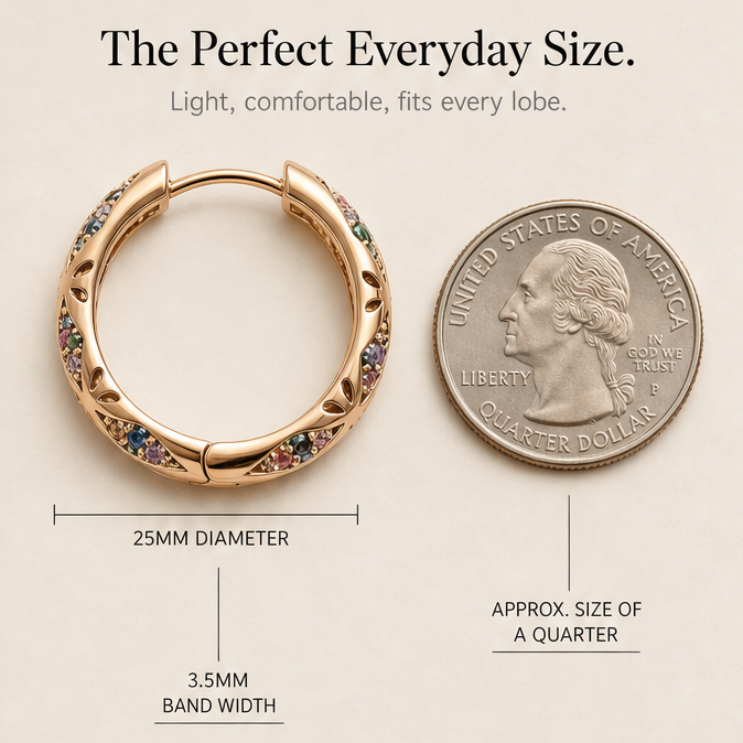 Lumielle™ – Sparkling Rose-Gold Floral Hoops
