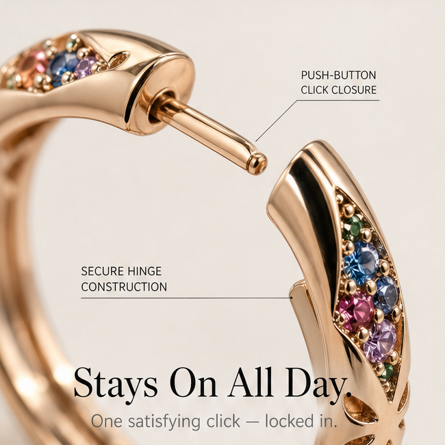 Lumielle™ – Sparkling Rose-Gold Floral Hoops