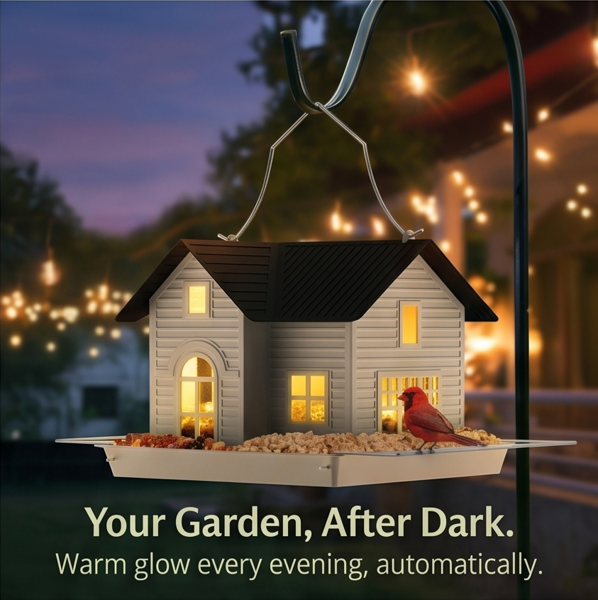 Lumora™ - Solar Bird House Feeder with Auto Glow Windows