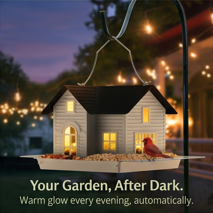 Lumora™ - Solar Bird House Feeder with Auto Glow Windows