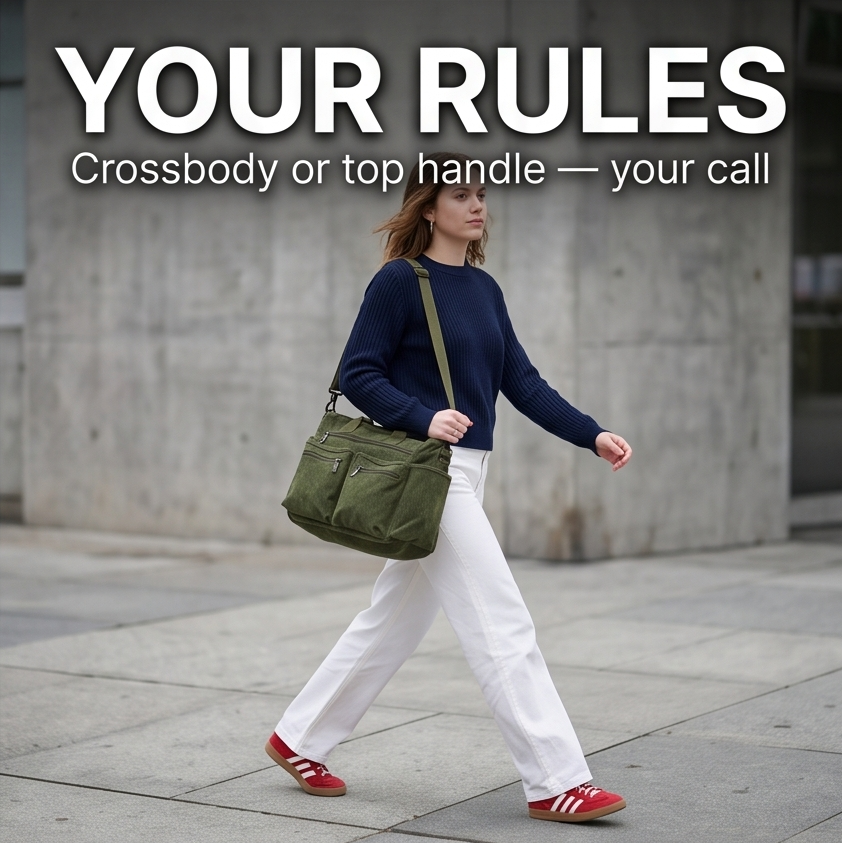 Lunavia™ - Corduroy Utility Tote with 6 Pockets