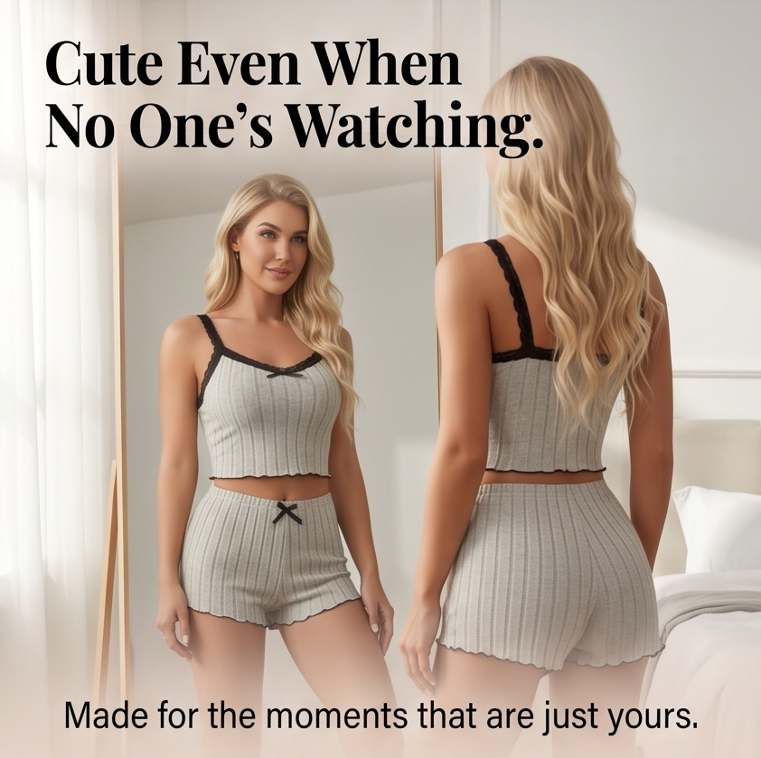 Lunavia™ – Ribbed Knit Cami & Shorts Pajama Set