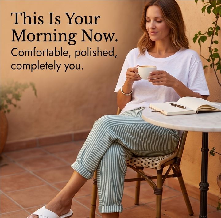 Lunavia™ – Striped Linen Pants with Elastic Waist