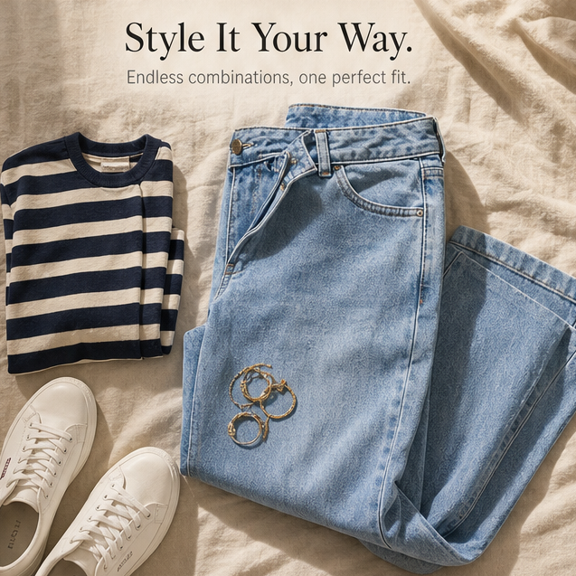 Lunavia™ – Vintage Relaxed-Fit Wide-Leg Jeans