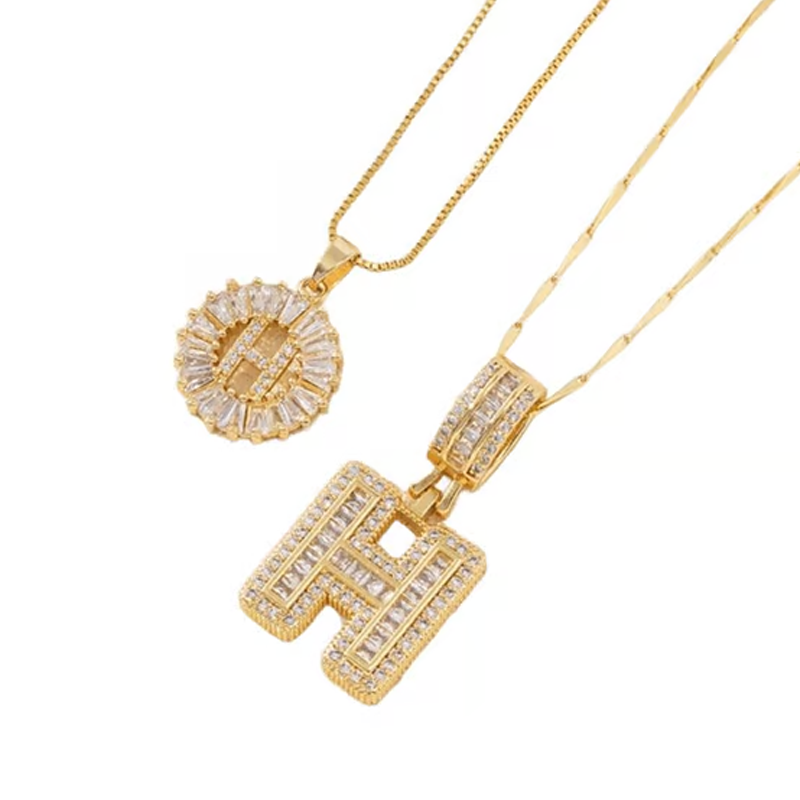 Luneria™ - Two-Piece Initial Pendant Necklace Set