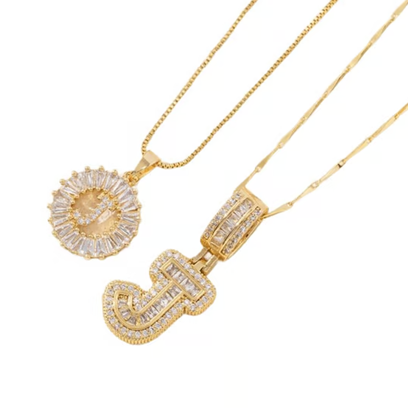 Luneria™ - Two-Piece Initial Pendant Necklace Set